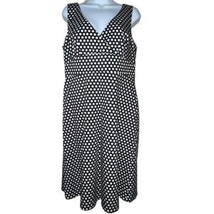 Spense Missy Size 10 V Neck Dress Black White‎ Polka Dot Sleeveless Cocktail